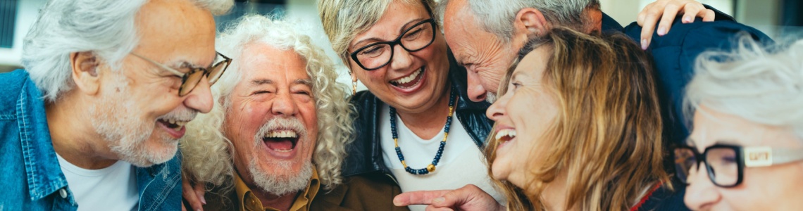 A group of friends laughing together.