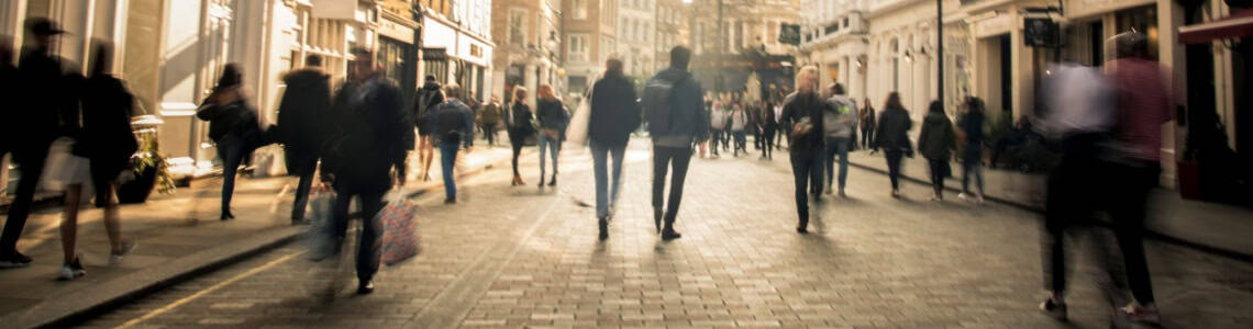 A busy high street.