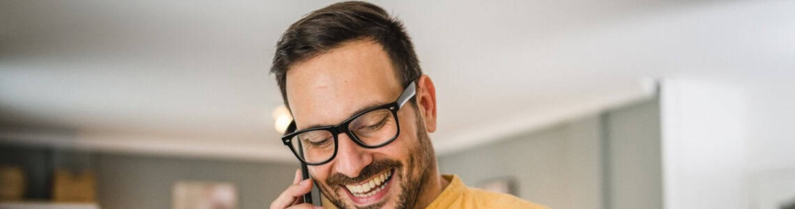A man talking on the phone.
